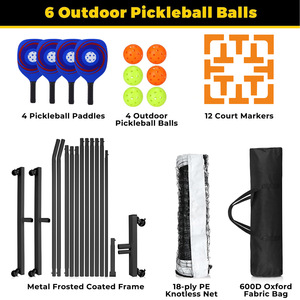 Juego de red de pickleball con palas, pelotas y bolsa de transporte, equipo de entrenamiento portátil para exteriores, 12 piezas - Product Image 5