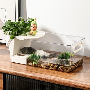 Acuario Transparente para Cría de Tortugas, Paisajismo Ecológico, Recinto Adecuado para el Hogar, Cría de Tortugas Brasileñas, Pecera Pequeña - Product Image 2
