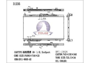 Radiador automotriz 31235 GN1Z8005D radiador de coche para Ford EcoSport Escort 1.5L 2018 nuevas piezas de automóvil OEM - Product Image 2