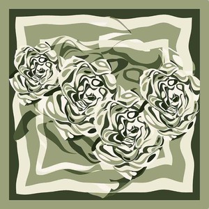 70x70cm Fashion Abstract Rose Print Polyester Satin <b>Square</b> <b>Scarf</b> Modern Floral Neck <b>Scarf</b> for Women Spring Autumn Skin-Friendly - Product Image 3