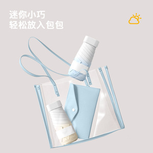 ร่มพับหกตอน โครงสร้างไนลอนผสมโลหะ ป้องกันแสงแดด UPF 50+ ป้องกันฝน ดีไซน์มินิมอล พกพาสะดวก - Product Image 3