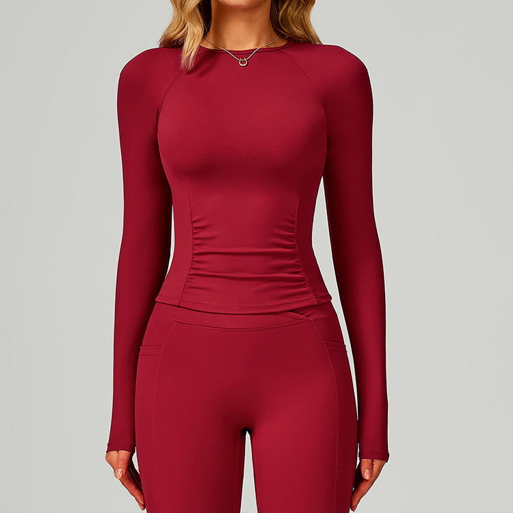 Sports Fitness Gym Shirt Pilates Running Exercise Long Sleeve Yoga Top Patchwork Long-Sleeve Slim Fit Yoga T-Shirt