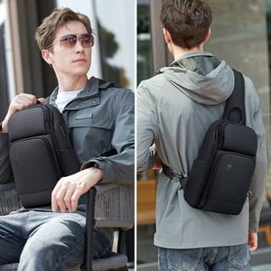 Saco de peito dos homens estilo simples cor sólida cintura masculina sacos <span class=keywords><strong>anti</strong></span> roubo único ombro Cruz corpo sacos grande capacidade - Product Image 1
