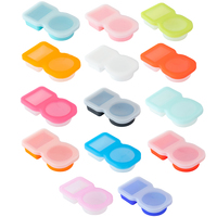 Conteneur de stockage d'aliments pour bébé en silicone de qualité alimentaire à 2 compartiments de 4,25 oz, sans BPA, étanche, boîte à collation pour enfants, compatible micro-ondes et congélateur