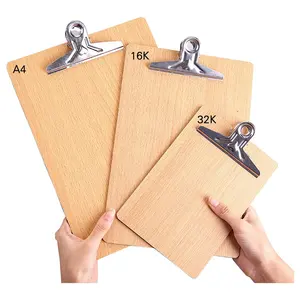 Planche dur Standard à Clip en bois personnalisée, taille de lettres A4, vente en gros pas cher, pour bureau/école