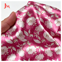 Tissu satiné en polyester de luxe à motif floral imprimé sur mesure, vente en gros pour vêtements féminins
