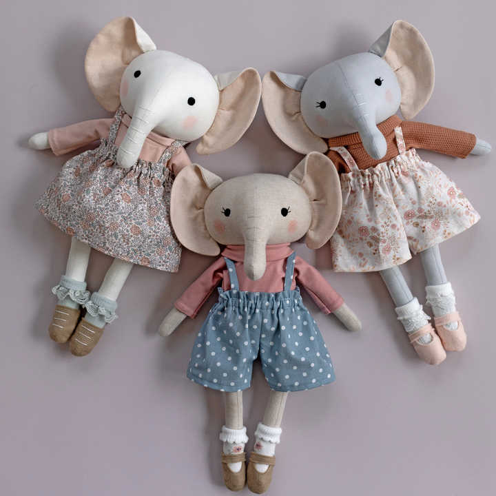 Cute Linen Elephant Doll Baby Sleeping Soft Rag Doll Stuffed Elephant ...