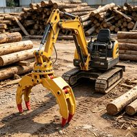 Grappin hydraulique rotatif pour bois, attache pour excavatrice de 1 à 4 tonnes, pince de préhension pour grumes et ferraille, support OEM ODM