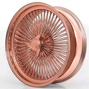 Rueda de Acero Forjado de 13-24 Pulgadas, Multirradio, Acabado Cromado Rosa Dorado, 25mm ET, para Autos Clásicos y Camionetas Todoterreno - Product Image 4