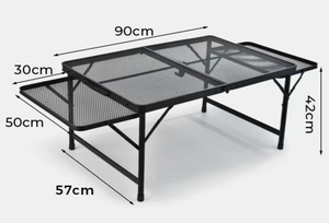 <span class=keywords><strong>Mesa</strong></span> <span class=keywords><strong>Plegable</strong></span> HISPEED para Camping <span class=keywords><strong>con</strong></span> 2 Paneles Laterales, Superficie de Malla, Ajustable, Portátil, para Barbacoa, Picnic, Playa y Senderismo - Product Image 3
