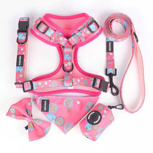 Imbracatura per cani <span class=keywords><strong>2025</strong></span> personalizzata in Macaron rosa regolabile in morbido Neoprene imbottito in Nylon all'ingrosso imbracature per animali domestici - Product Image 2
