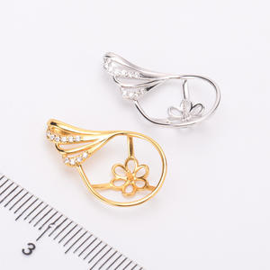 S925 Silver Pendant DIY Empty Support Fashionable <b>Concealer</b> Necklace with 11-12mm Bead 30283 Accessory - Product Image 2