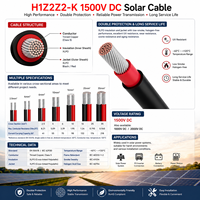 Câble PV H1Z2Z2-K 1500V CC 2*16 mm en cuivre étamé XLPO, fil solaire haute tension IP67 pour centrale électrique