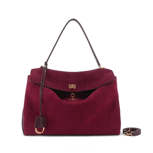 Túi đeo vai cỡ lớn bằng da nubuck thật dành cho nữ, kiểu dáng retro, túi đeo chéo, có in logo tùy chỉnh, túi xách nữ - Product Image 3