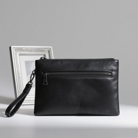 Produsen menyesuaikan gaya tangan di bawah lengan tas pria Organizer dompet Tablet Case pria kulit bisnis tas Clutch