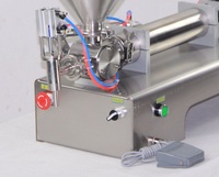 Machine de remplissage semi-automatique de bureau à tête unique à pompe à piston pour pâtes, sauces, crèmes cosmétiques – Machine de remplissage horizontale à piston