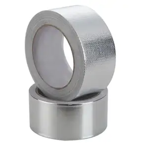 Hoge Temperatuur Zilver Brandwerende Custom Roll Sterk Versterkt Metallic Uster Roll Aluminiumfolie Tape