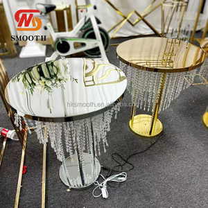 Table à gâteau en acier inoxydable de haute qualité, lisse, détachable, pour événements et mariages, table de luxe dorée pour mariage - Product Image 1