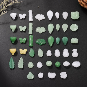 Glass Imitation Jade <b>Leaf</b> Butterfly Pendant White Yellow Green Teardrop DIY Jewelry Charms Unisex Everyday Wear - Product Image 1