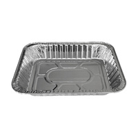 Barquette en aluminium jetable de qualité alimentaire, taille moyenne, profonde, robuste, avec couvercle, rectangulaire, pour usage domestique