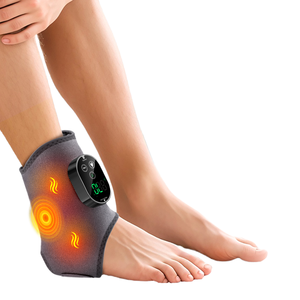 Новейший усовершенствованный массажер для ног Fitease с тепловым и вибрационным воздействием - массаж голеностопа и икр с двумя моторами, 3 уровнями скорости, аккумулятор 3000 мАч - Product Image 1