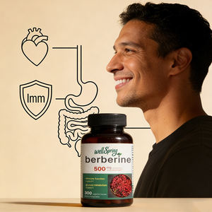 Cápsulas <span class=keywords><strong>de</strong></span> Berberina HCL 500mg para el Colesterol, la Presión Arterial, la Limpieza Renal, la Gastritis y el Estreñimiento - Product Image 2