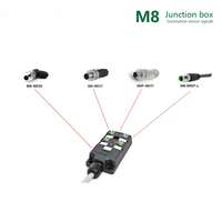 Boîtier de distribution électrique étanche IP67 à 4 ports M8, boîte de jonction 8 voies I/O avec sortie de câble libre pour capteurs