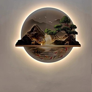 Venta Directa de Fábrica, Arte Decorativo para Paisajes, Impresión UV, Decoración del Hogar, Pintura Acrílica de Paisajes con Diamantes, Arte de Pared con Luces LED - Product Image 3