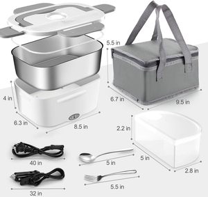 Digital Electronic Self Heating Electric <b>Lunch</b> Box Food Warmer Portable Heated with Carry Bag for Office Use - Product Image 1