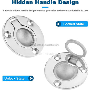 Maniglie ad anello rotonde <span class=keywords><strong>per</strong></span> mobili, maniglie a scomparsa <span class=keywords><strong>per</strong></span> sportelli di barche, maniglie ad anello in acciaio inossidabile, maniglie a incasso - Product Image 5