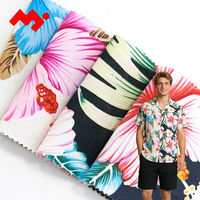 Tissu en popeline de coton à imprimé floral tropical hawaïen personnalisé pour chemises et vêtements