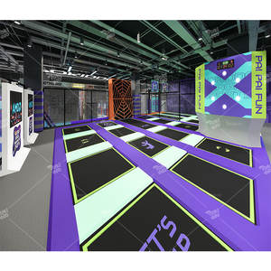 Parque <span class=keywords><strong>de</strong></span> Trampolines Interior para Niños y Adultos Pokiddo, Pared <span class=keywords><strong>de</strong></span> Escalada, Circuito <span class=keywords><strong>de</strong></span> Cuerdas, Circuito Ninja <span class=keywords><strong>de</strong></span> Trampolines, Toboganes, Bolos - Product Image 2