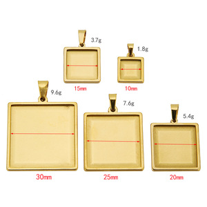 Bases de cabochons et de camées en acier inoxydable, rondes, vierges, pour la création de bijoux - Product Image 4