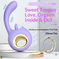 Sihande SHD-S521 Vibrator für Frauen mit G-Punkt und Klitoris Stimulation, Doppelte Starke Vibration und Zungenleck-Funktion für Weibliche Selbstbefriedigung