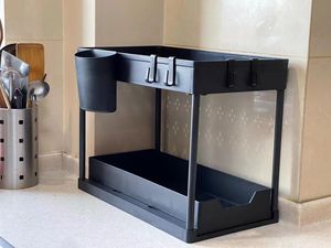 Under Sink Organizer,Pull Out Cabinet Organizer 2 Tier Slide Out Sink Shelf Cabinet Organizer and <strong>Storage</strong>,<strong>kitchen</strong> <strong>Storage</strong> <strong>Rack</strong> - Product Image 3