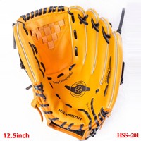 Guantes de Béisbol al por Mayor, Guantes de Entrenamiento de PU, Guantes Amarillos con Absorción de Impactos para Receptor, Guantes de Softbol para Outfield de 12.5 Pulgadas