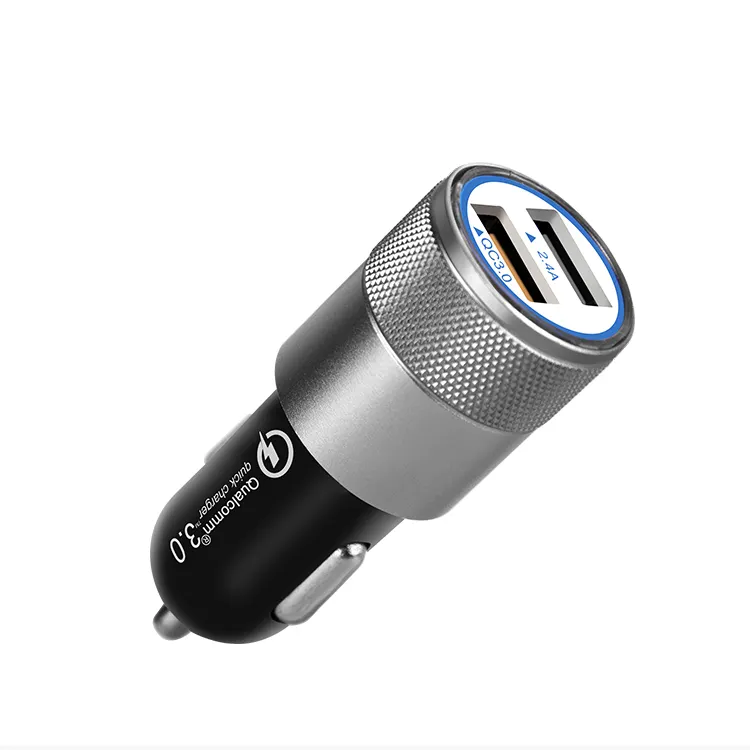 Electronic Car Accessories 2.4a 2 port usb car charger and qc qualcomm 30 12 volt meganic charger