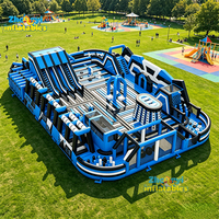 Structure gonflable commerciale géante à thème spatial avec toboggan, équipement de jeu, aire de jeux gonflable Fun City, château gonflable combiné