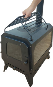 Barbecue au charbon de bois pliable, portable, léger, coupe-vent, manuel, en acier inoxydable, facile à nettoyer, style européen simple, pour le camping - Product Image 3