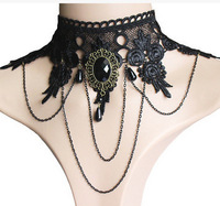 Offre Spéciale Déclaration Diamant Collier À La Mode Perle Chaîne Charme Collier Sexy Noir Dentelle Gland Sautoirs Collier pour Femmes
