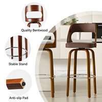 Tabourets de bar modernes à hauteur réglable, pivotants, en bois massif/cuir, résistants à l'eau, pour l'extérieur, la salle à manger, la salle de sport, l'école
