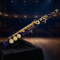 Saxophone soprano Bb droit en laiton laqué durable, plusieurs couleurs, instrument à vent professionnel pour adulte