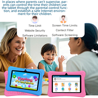 Tablet PC 7 inci mainan edukasi anak-anak, baterai 3000MAH resolusi 1024x600 Quad Core MTK menyenangkan pembelajaran elektronik