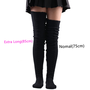 Mùa Đông Chân Ấm Đùi Vớ Cao Hơn Đầu Gối Dệt Kim Vớ Slouch Cho Phụ Nữ - Product Image 3