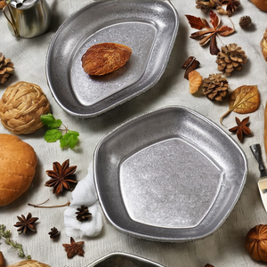 Plateau de dosage classique en acier inoxydable pour grains de café avec coupelle à sauce, forme irrégulière, pour cuisine et camping - Product Image 1