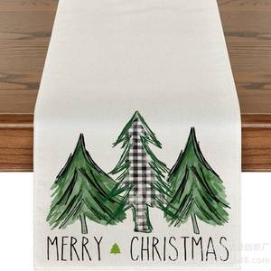 Camino de Mesa Navideño Directo de Fábrica de 13x72 Pulgadas de Lino Vegetal Aislante y Antimanchas para Decoraciones del Hogar en Días Festivos - Product Image 5