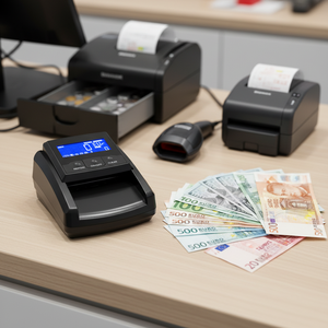 Détecteur de billets de banque automatique portable mini en plastique, testé par la BCE, pour <span class=keywords><strong>EUR</strong></span>, USD, GBP, <span class=keywords><strong>CHF</strong></span>, TRL, avec détection magnétique/métallique/infrarouge - Product Image 1