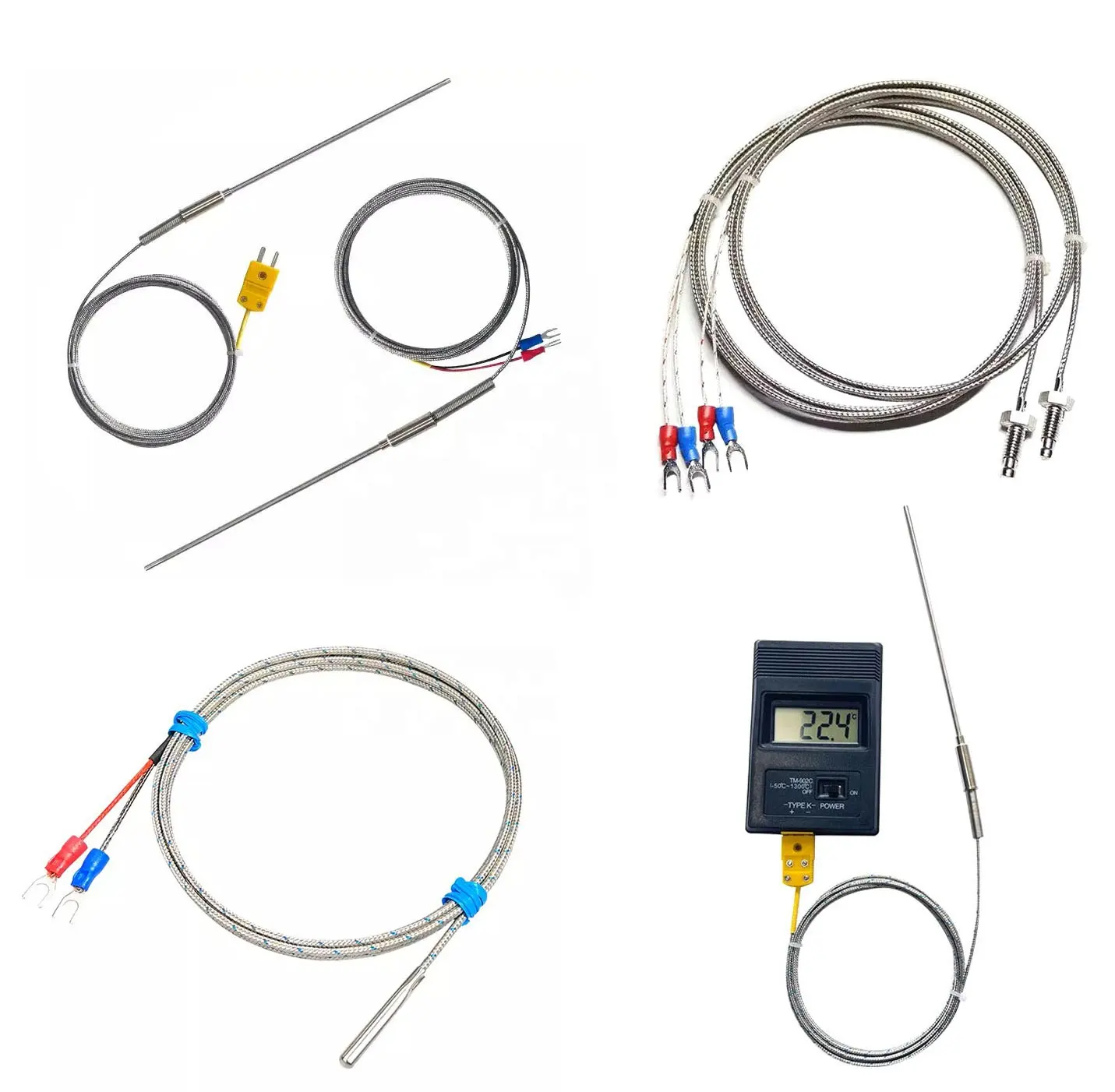 Hochtemperatur 1200 c sensor sonde industrieller rtd sensor temperatur thermoelement K E J PT100 mit stecker Schraubtyp thermoelement