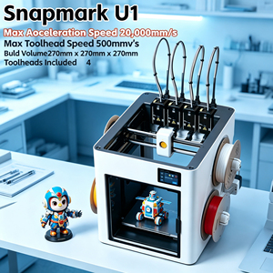 เครื่องพิมพ์สามมิติ Snapmaker U1 หลายสี 4 หัวพิมพ์ 500 มม. รุ่นนานาชาติ ปลดล็อค WiFi ควบคุมผ่านแอพ โทรศัพท์ และคอมพิวเตอร์ ขายส่ง - Product Image 1
