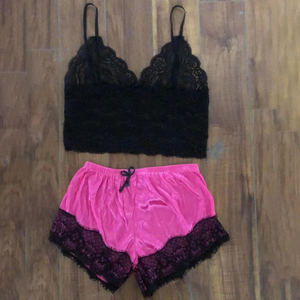 Conjunto de Lencería Sexy de Encaje Fino para Mujer, Pijama, Ropa de Dormir, Regalo de San Valentín, Fibra de Poliéster - Product Image 4